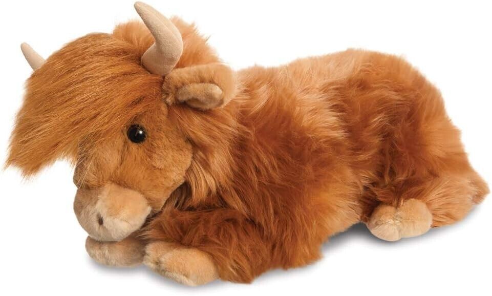 Aurora Luxe Boutique: Bruce Highland Cow 16In Soft Toy - Brown