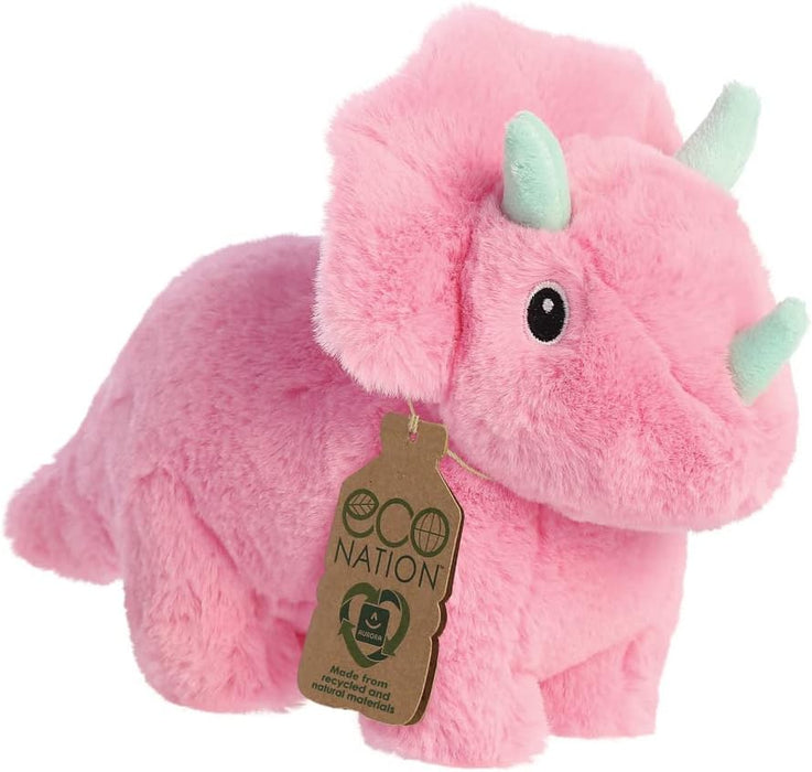 Aurora, 35057, Eco Nation Trix Triceratops Dinosaur, 8In, Soft Toy, Pink