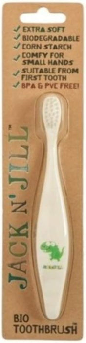 Jack N' Jill Kids Bio Toothbrush: Soft, ergonomic, Dino design. No waste. Junior