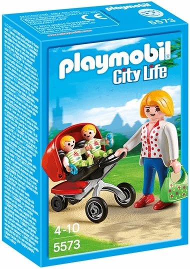 Playmobil 5573City Life Mother with Twin Stroller Fun Imaginative Role-Play Set