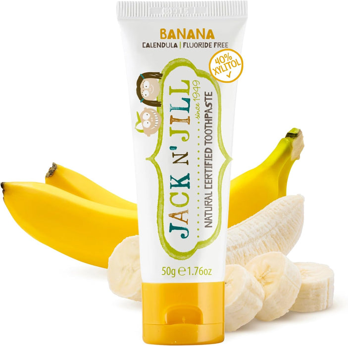Jack N Jill Kids Organic Toothpaste  Banana Flavour 50g Safe to Swallow Junior