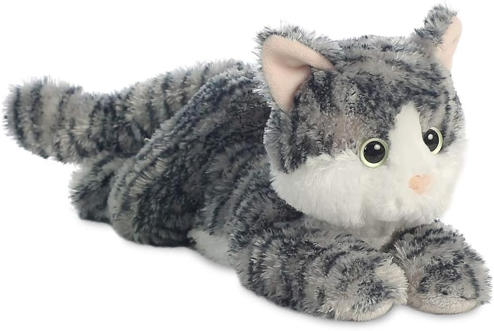 AURORA, 31538, Flopsies Lily Cat, 12In, Soft Toy, Grey and White