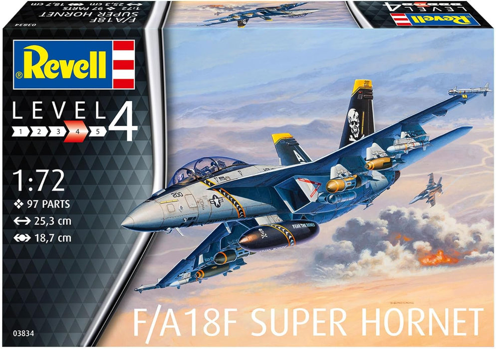 Revell 03834 F/A-18F Super Hornet 1:72 Scale Unbuilt/Unpainted Plastic Model Kit