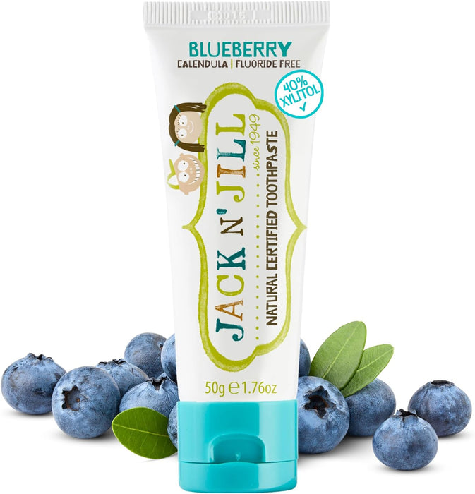 Jack N Jill Kids Organic Toothpaste  Blueberry Flavour 50g	 Safe to Swallow Junior
