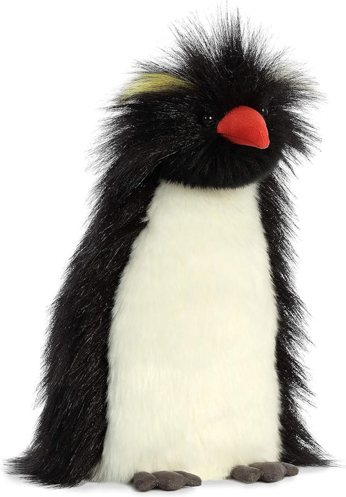 Aurora, 03512, Luxe Boutique, Theo Rockhopper Penguin, 11In, Soft Toy, Black and White