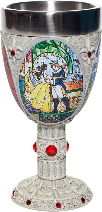 Enesco Disney Beauty/Beast Stained Glass Chalice - 7.09", Multicolor