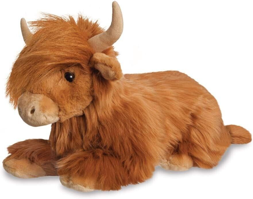 Aurora Luxe Boutique: Bruce Highland Cow 16In Soft Toy - Brown