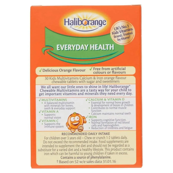 Junior Haliborange Kids Multivitamins 30 Chewable Tabs Calcium & Iron