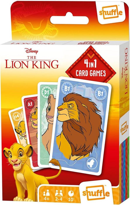 Shuffle Lion King 4 in 1 Card Games - Enjoyable for 2 to 4 Players