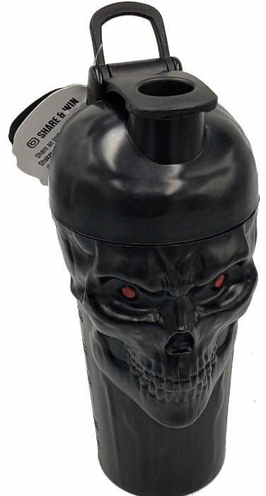 JNX SPORTS The Curse! Skull Shaker Bottle - 24oz - Full Black Limited Ed - Mixer