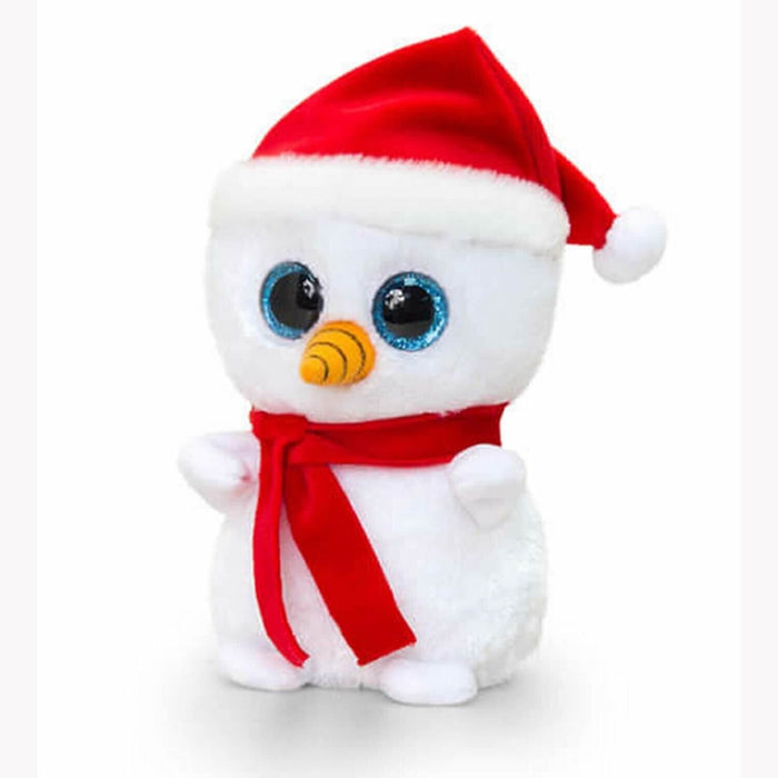 Keel Toys Mini Motsu Xmas Snowman Plush Toy White/Red