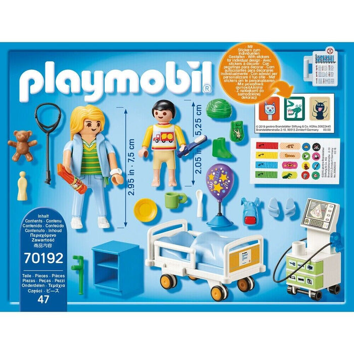Playmobil City Life Children's Hospital Room Playset (70192) - 47 Pieces
