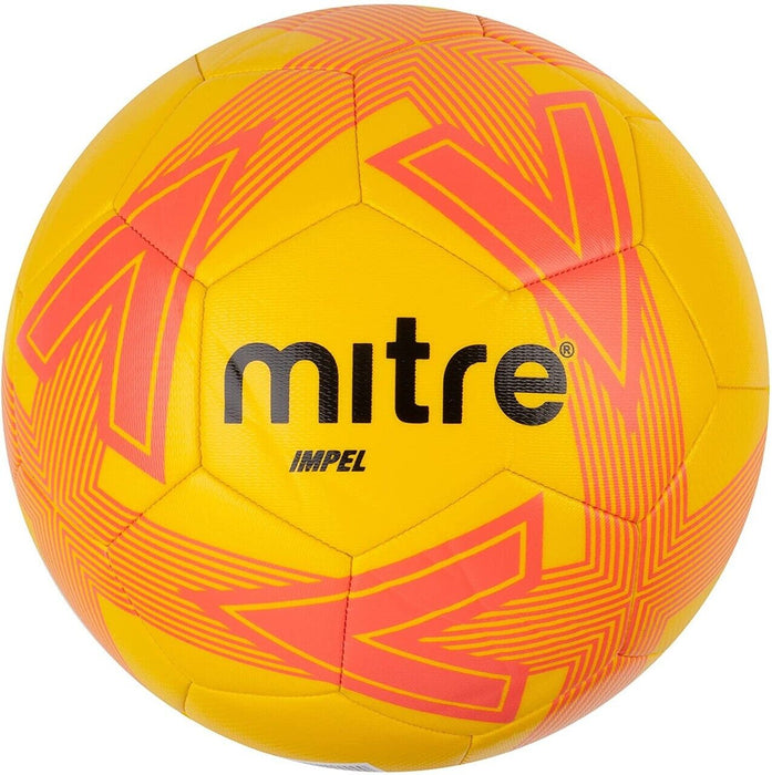 Junior Mitre Impel Training Soccer Ball Size 5 - Yellow Tangerine Black