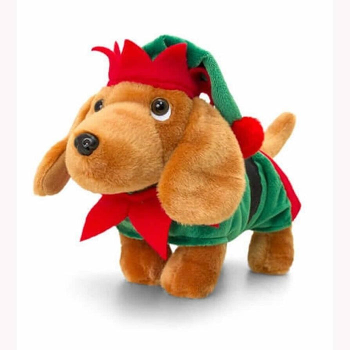 Keel Toys Douggie The Sausage Dog Toy In Christmas