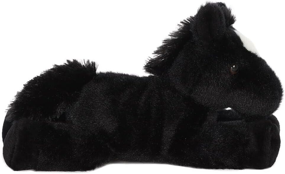 🐎 AURORA, 13297, Mini Flopsie Horse, 8In, Soft Toy, Black