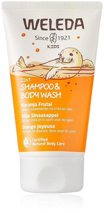 Weleda Junior Happy Orange Kids 2 in1 Shampoo and Body Wash, 150 ml