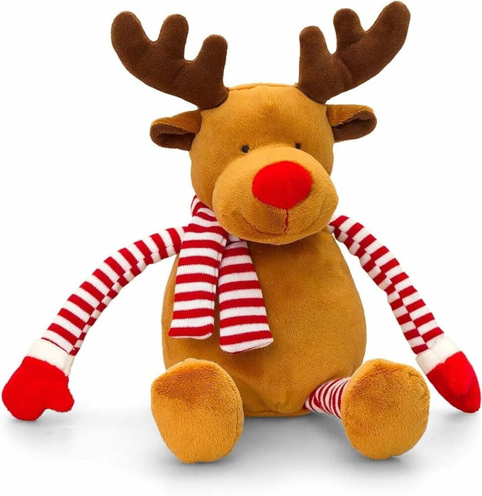 Dangly stripey Christmas Reindeer Soft Toy