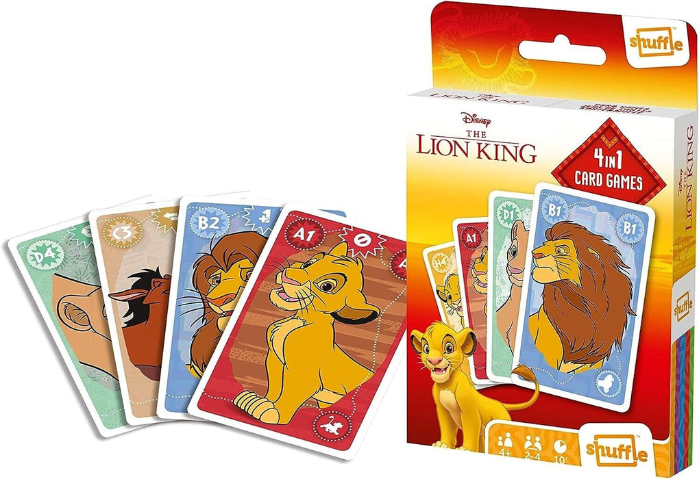 Shuffle Lion King 4 in 1 Card Games - Enjoyable for 2 to 4 Players