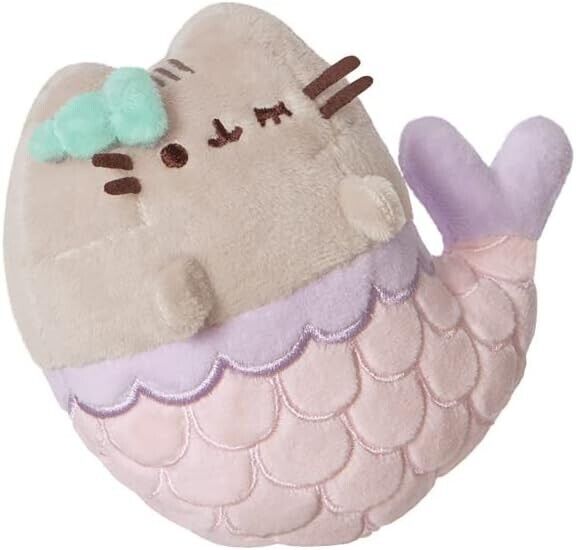 AURORA Mermaid Pusheen Small: Eco-Friendly, Pink & Purple Soft Toy
