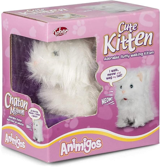 Tobar 28774 Cute Kitten Toy - White - Adorable and Playful Plush Companion