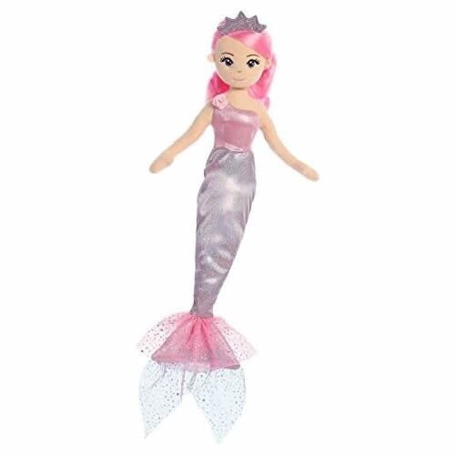 AURORA Sea Shimmer Princess Lavender Mermaid: 18In Soft Toy - Pink, Silver