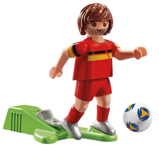 Playmobil Belgium Football Star Action Figure Playset | Score Goals and Embrace Victory!